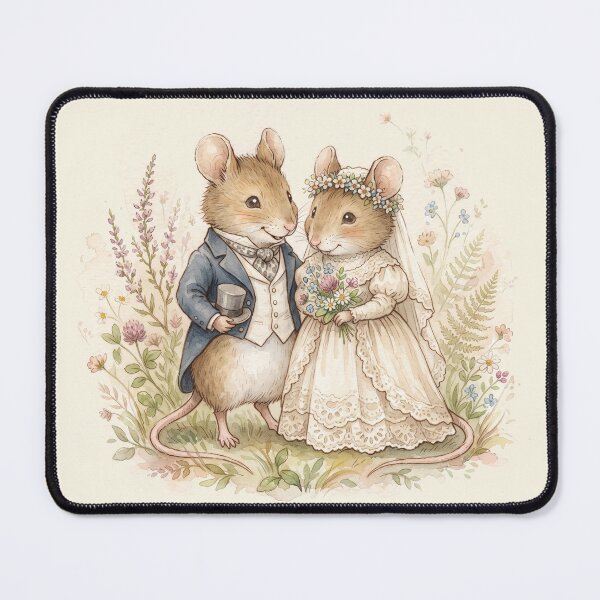 Item preview, Vintage Watercolor Mouse Wedding - Classic Storybook Fairytale Art designed and sold by Pasteltone.