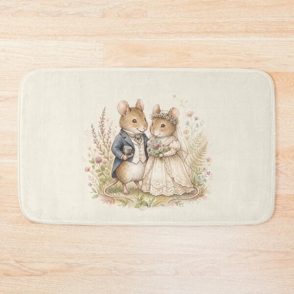 Item preview, Vintage Watercolor Mouse Wedding - Classic Storybook Fairytale Art designed and sold by Pasteltone.