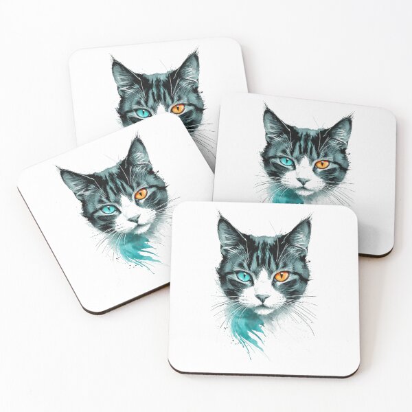 Item preview, Mystic Heterochromia Black Cat Portrait designed and sold by LONE SPIRIT CO..