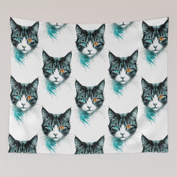 Item preview, Mystic Heterochromia Black Cat Portrait designed and sold by LONE SPIRIT CO..