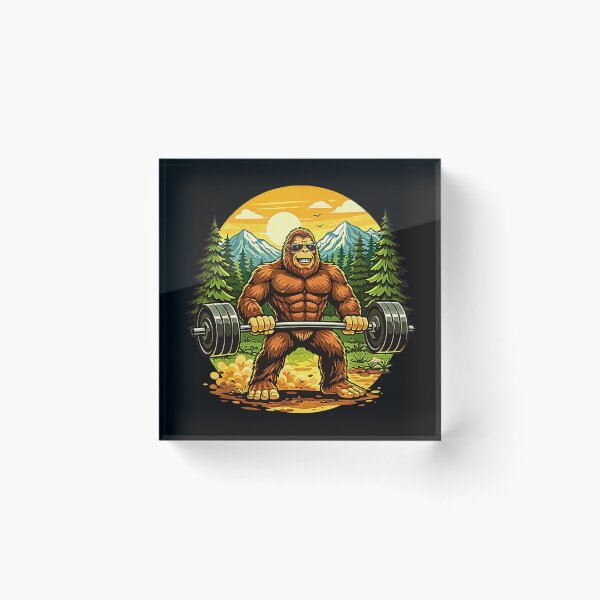 Item preview, Bigfoot Powerlifting Sasquatch Deadlift Gym Bodybuilding Vintage Design designed and sold by Rahamkshop.