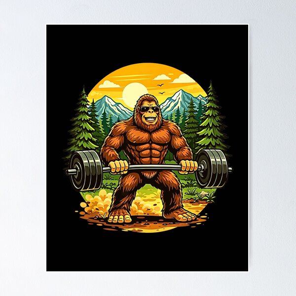 Item preview, Bigfoot Powerlifting Sasquatch Deadlift Gym Bodybuilding Vintage Design designed and sold by Rahamkshop.