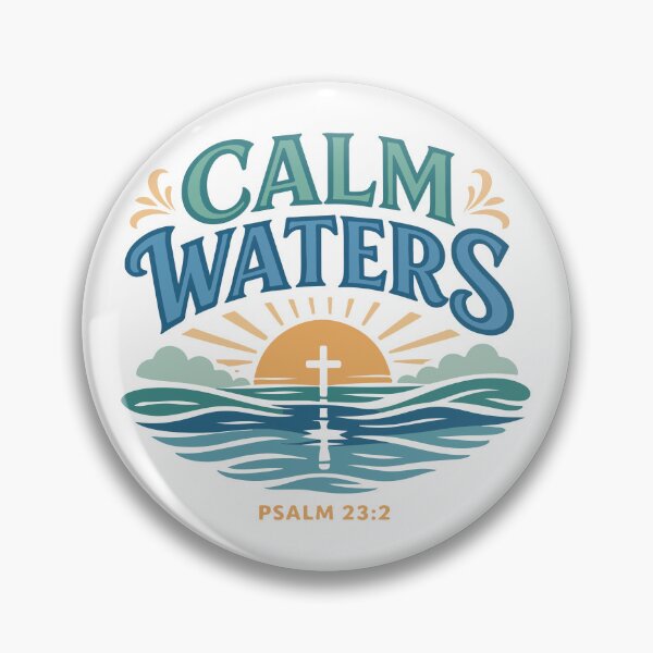 Item preview, Calm Waters Christian Ocean – Psalm 23:2 Bible Verse designed and sold by stylishdzign.