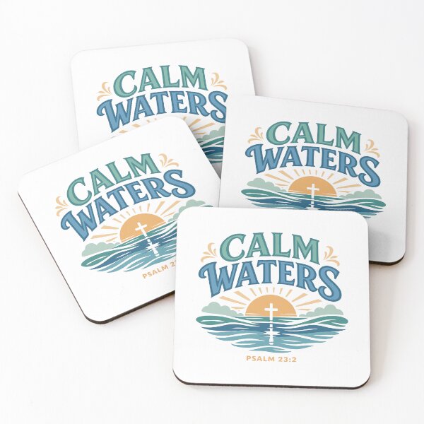 Item preview, Calm Waters Christian Ocean – Psalm 23:2 Bible Verse designed and sold by stylishdzign.