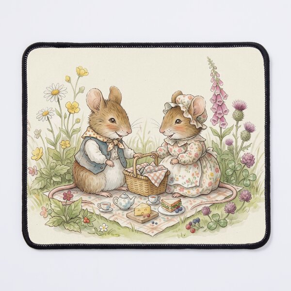 Item preview, Vintage Watercolor Mice Picnic - Classic Storybook Cottagecore Art designed and sold by Pasteltone.