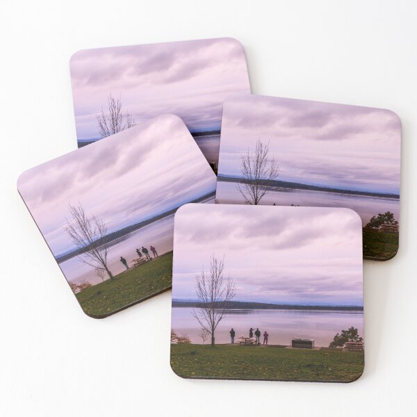 Item preview, Yan Yean Reservoir Purple Sunset Melbourne – Fine Art Canvas Print designed and sold by MinzMarchStudio.