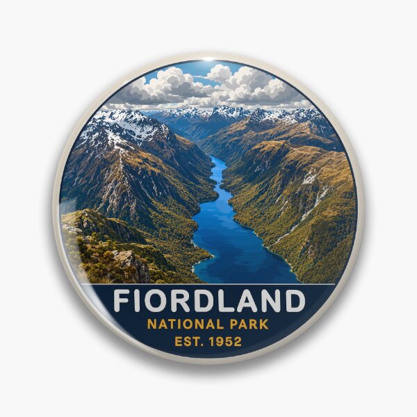 Item preview, Fiordland National Park New Zealand Vintage Fjord & Mountain Landscape designed and sold by Gideon Emmerich.