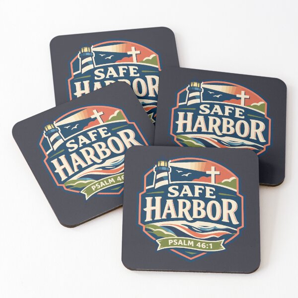 Item preview, Safe Harbor Christian Lighthouse – Psalm 46:1 Bible Verse designed and sold by stylishdzign.