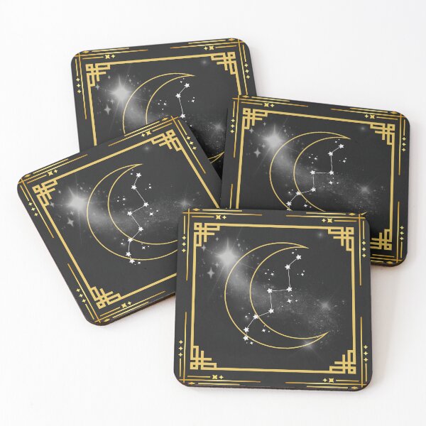 Item preview, Crescent Moon and Constellation | Luxury Minimalist Gold Celestial Style Print designed and sold by Diseño que alegran tu día.