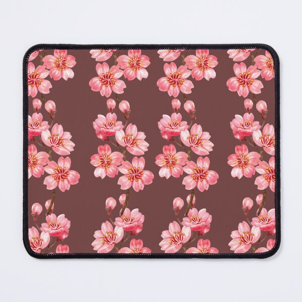 Item preview, Vintage Pink Cherry Blossom Pattern on Dark Burgundy designed and sold by Jyoti-Quotes.