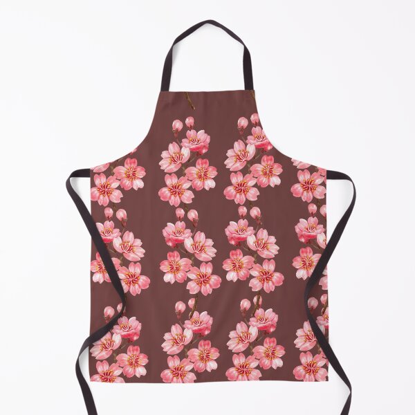 Item preview, Vintage Pink Cherry Blossom Pattern on Dark Burgundy designed and sold by Jyoti-Quotes.