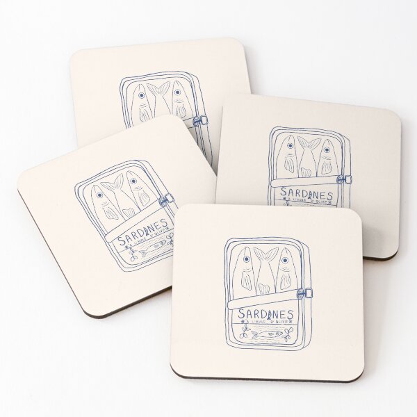 Item preview, Minimalist Sardine Tin Blue Line Art Illustration designed and sold by Pop & Punch.