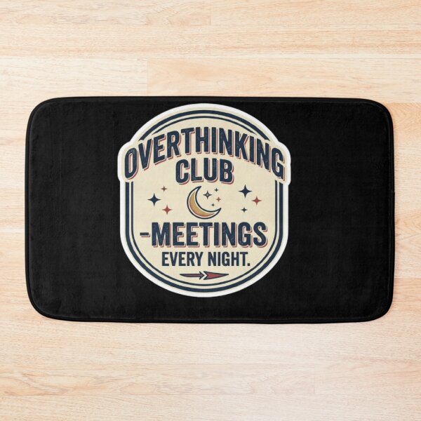 Item preview, Overthinking Club Meetings Every Night Funny Anxiety Humor Vintage Retro T-Shirt designed and sold by Artbysarmina.