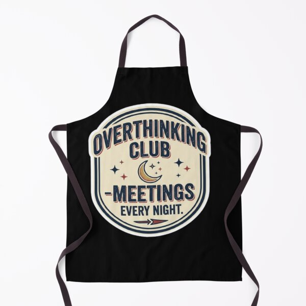 Item preview, Overthinking Club Meetings Every Night Funny Anxiety Humor Vintage Retro T-Shirt designed and sold by Artbysarmina.