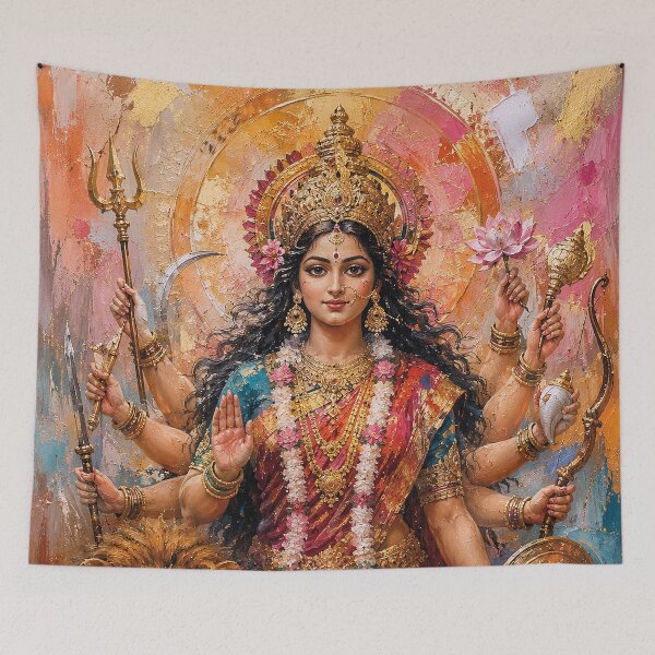 Item preview, Hindu Goddess Durga painting designed and sold by GalleryKauffeld.