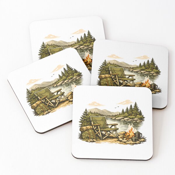Item preview, Riverside camping with folding chair designed and sold by Daily Quirk.