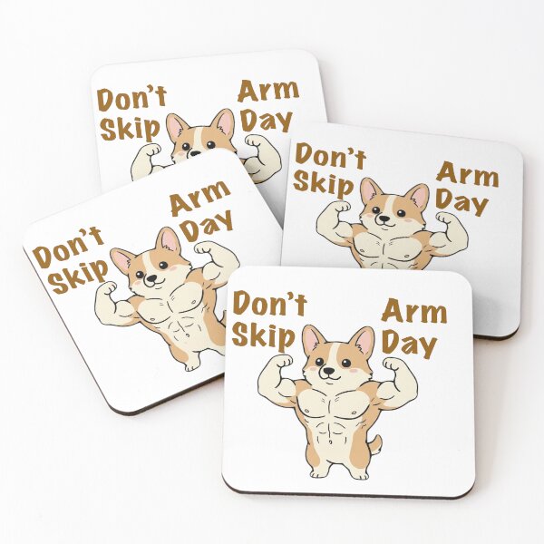 Item preview, Don’t Skip Arm Day | Buff Corgi Gym Meme designed and sold by SoftPawsAtelier.