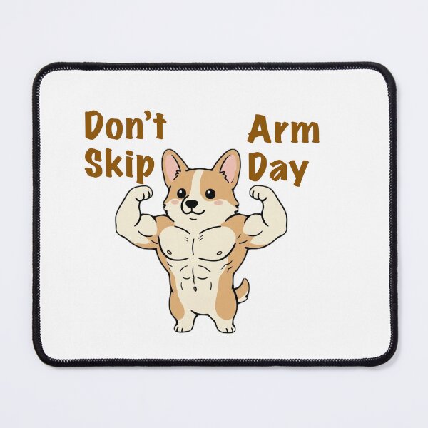 Item preview, Don’t Skip Arm Day | Buff Corgi Gym Meme designed and sold by SoftPawsAtelier.