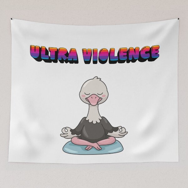 Item preview, Surreal Dark Humor Ostrich Violence Yoga designed and sold by Kerosene Design.