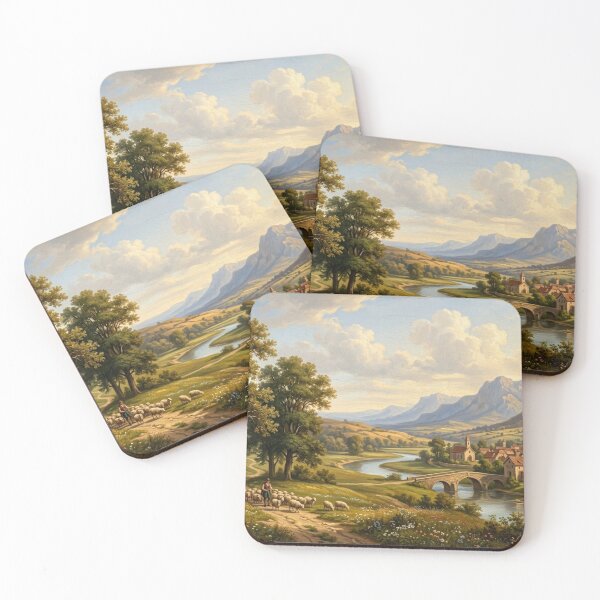 Item preview, Peaceful Tuscan Pastoral Renaissance Landscape Oil Painting designed and sold by Tout-Puissant.
