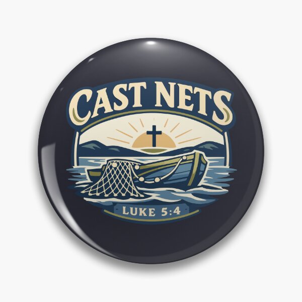 Item preview, Cast Nets Christian Fishing – Luke 5:4 Bible Verse designed and sold by stylishdzign.