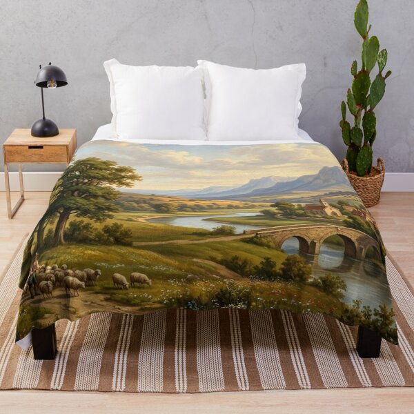 Item preview, Peaceful Tuscan Pastoral Renaissance Landscape Oil Painting designed and sold by Tout-Puissant.