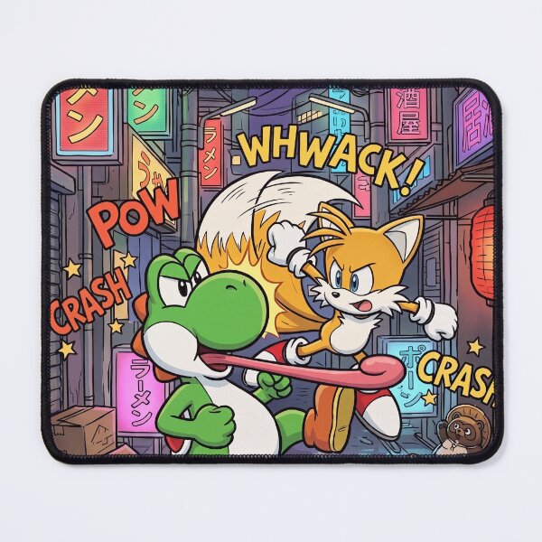 Item preview, 'Back Alley Brawl' - Yoshi vs. Tails - Console Wars designed and sold by n-i-t-s.