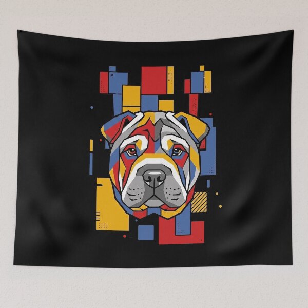 Item preview, Funny Shar Pei Colorful Blocks Geometric Art Mom Dad Kids designed and sold by FurryHavenPH.