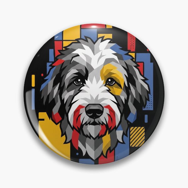 Item preview, Funny Sheepadoodle Colorful Blocks Geometric Art Mom Dad Kids designed and sold by FurryHavenPH.