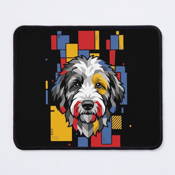 Item preview, Funny Sheepadoodle Colorful Blocks Geometric Art Mom Dad Kids designed and sold by FurryHavenPH.