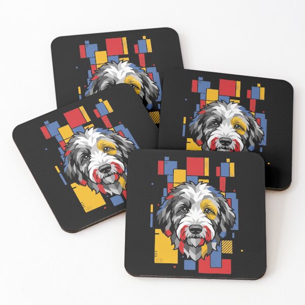 Item preview, Funny Sheepadoodle Colorful Blocks Geometric Art Mom Dad Kids designed and sold by FurryHavenPH.