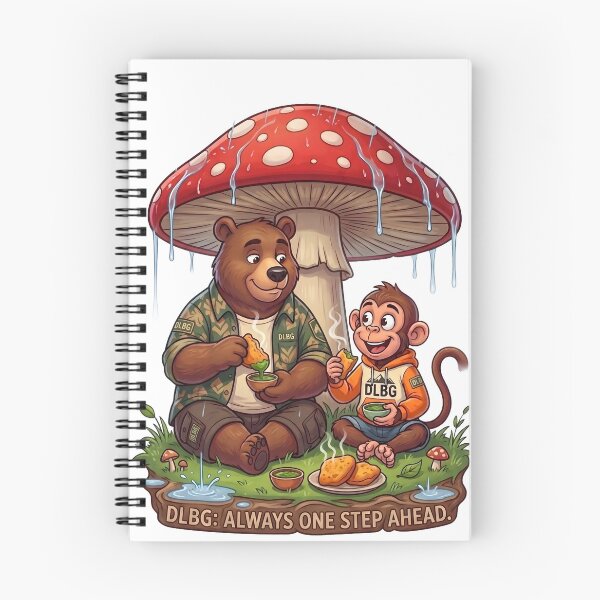Item preview, DLBG: Bear & Monkey & their Mashroom Umbrella  designed and sold by DLBG-STORE.