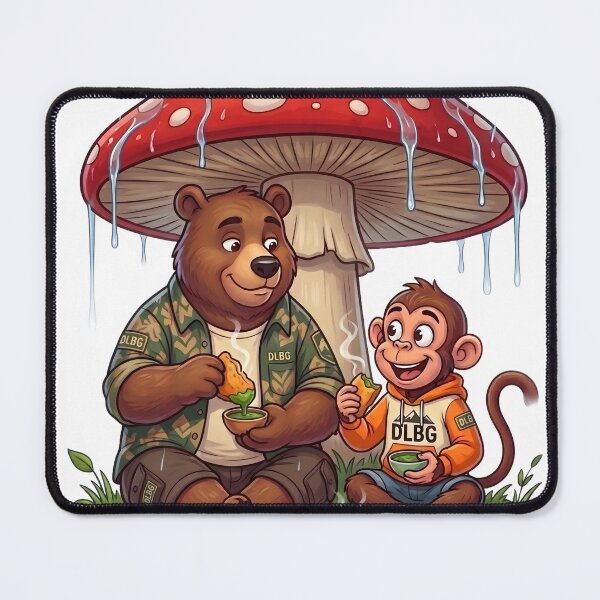 Item preview, DLBG: Bear & Monkey & their Mashroom Umbrella  designed and sold by DLBG-STORE.