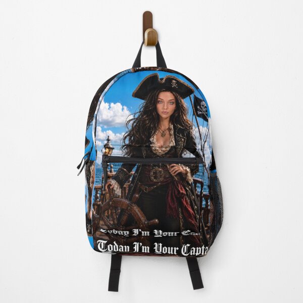 Item preview, Female Pirate Captain on Ship Deck designed and sold by Moxie-Cat-Universe.