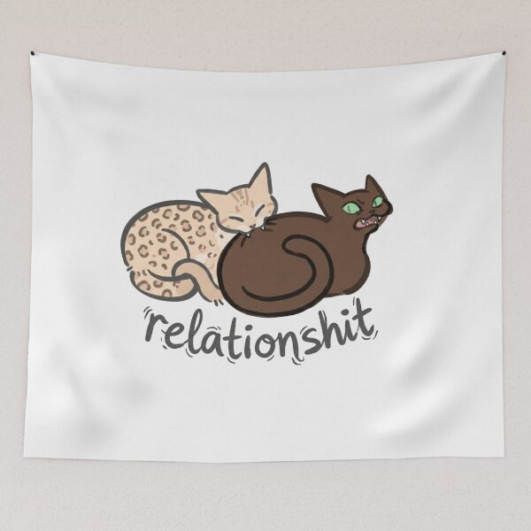 Item preview, Relationshit Cat Meme – Funny Toxic Relationship Cat Illustration designed and sold by SoftPawsAtelier.