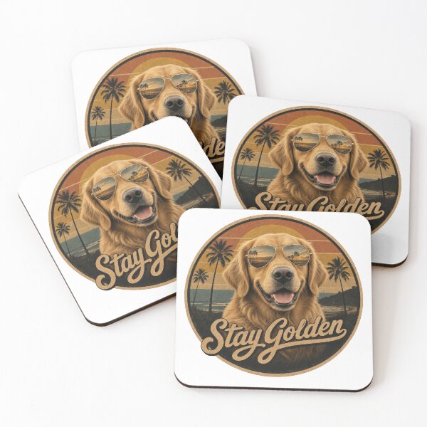Item preview, Stay Golden | Retro 80s Golden Retriever with Aviator Sunglasses designed and sold by FireWildChild.