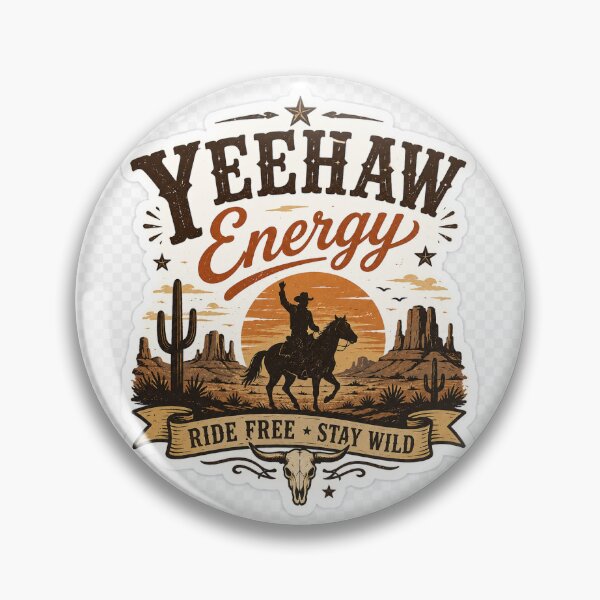 Item preview, YEEHAW Energy – Retro Western Cowboy Sticker designed and sold by DESPOT07.