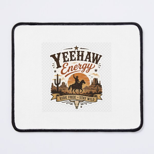 Item preview, YEEHAW Energy – Retro Western Cowboy Sticker designed and sold by DESPOT07.