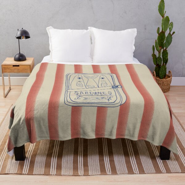 Item preview, Retro Sardine Tin Red Striped Coastal Art Poster designed and sold by Pop & Punch.