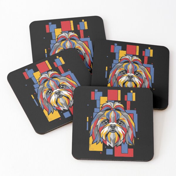 Item preview, Funny Shih Tzu Colorful Blocks Geometric Art Mom Dad Kids designed and sold by FurryHavenPH.