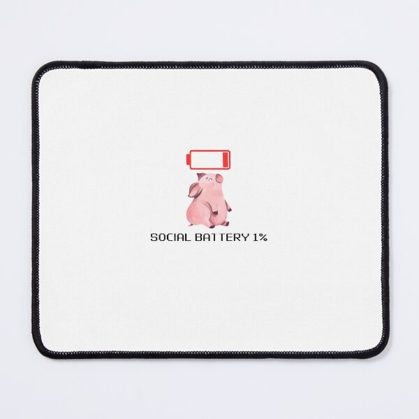 Item preview, Social Battery 1 Percent Funny Tired Pig Sticker designed and sold by crazyhome.