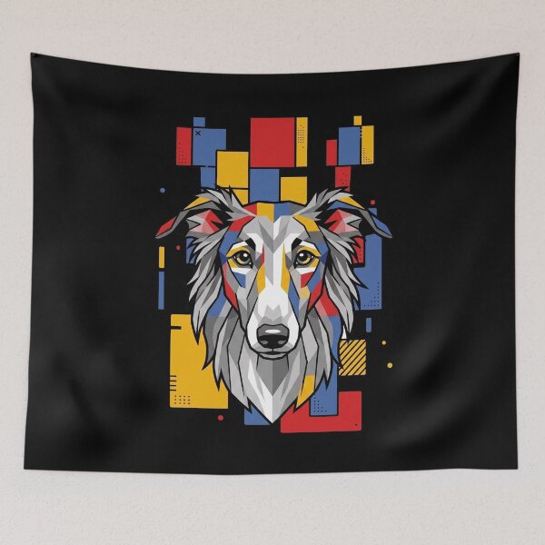 Item preview, Funny Silken Windhound Colorful Blocks Geometric Art Mom Dad Kids designed and sold by FurryHavenPH.