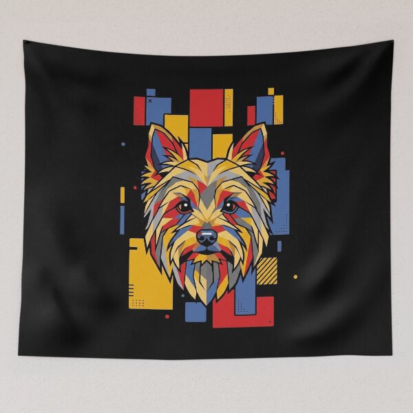 Item preview, Funny Silky Terrier Colorful Blocks Geometric Art Mom Dad Kids designed and sold by FurryHavenPH.
