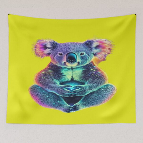 Item preview, The Cosmic Guardian of Inner Peace, Cosmic Meditating Koala - Spiritual Psychedelic Art with Rainbow Aura and Galaxy designed and sold by RAYBIL.