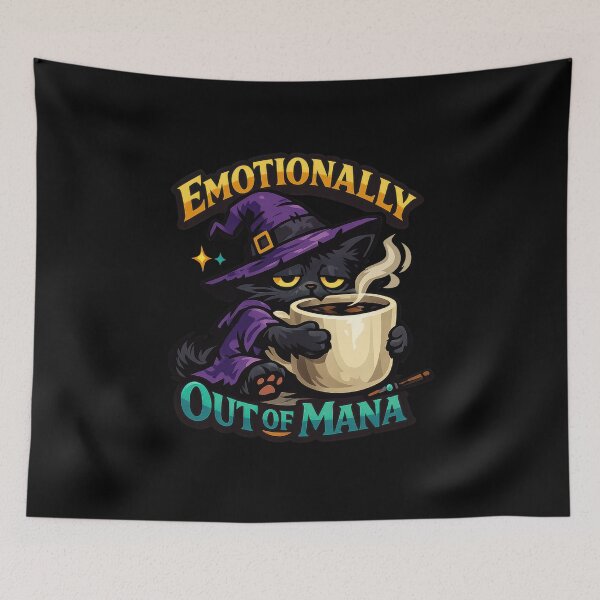 Item preview, Emotionally Out of Mana Black Cat Witch  designed and sold by Sketchlegacy.