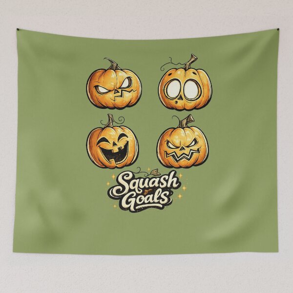 Item preview, Squash Goals Halloween Pumpkin Faces Funny Vintage T-Shirt Design designed and sold by SamiOmar94.