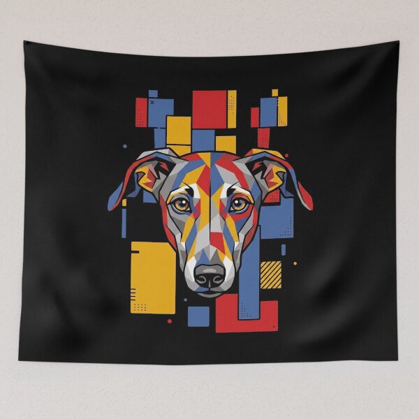 Aperçu de l'œuvre Blocs colorés Sloughi amusants Art géométrique Maman Papa Enfants créée et vendue par FurryHavenPH.