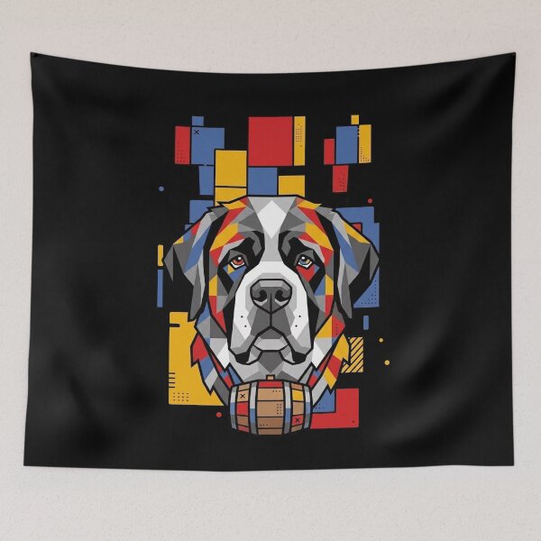 Item preview, Funny St. Bernard Colorful Blocks Geometric Art Mom Dad Kids designed and sold by FurryHavenPH.