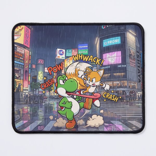 Item preview, 'Shibuya Street Fight' - Yoshi vs. Tails - Console Wars designed and sold by n-i-t-s.