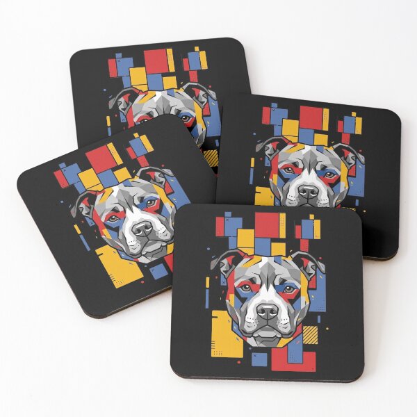 Item preview, Funny Staffordshire Bull Terrier Colorful Blocks Geometric Art Mom Dad Kids designed and sold by FurryHavenPH.